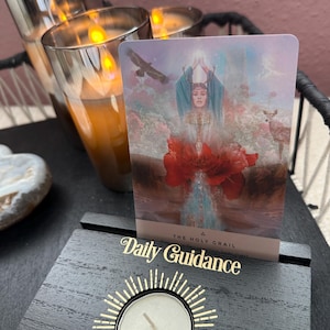Porte-bougies chauffe-plat noir Daily Guidance Tarot Card