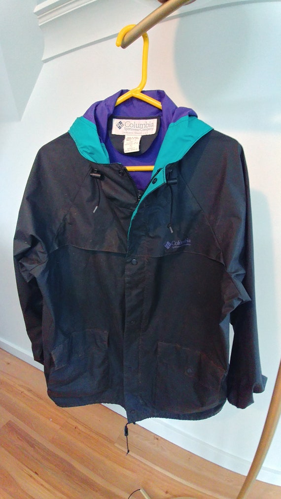 purple columbia rain jacket