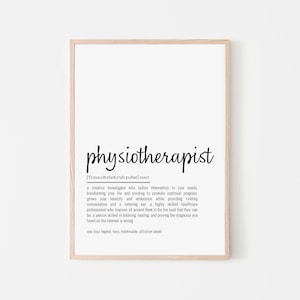 Fisioterapeuta / Médico / Humor / Definición / Impresión Digital / Arte de pared