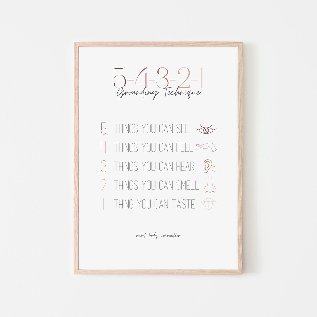 Grounding Technique | Mental Health | Art Print | Office Decor - Etsy
