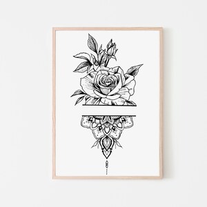 Temerate | Geometric | Flower Art | Digital Print | Home Decor | Boho