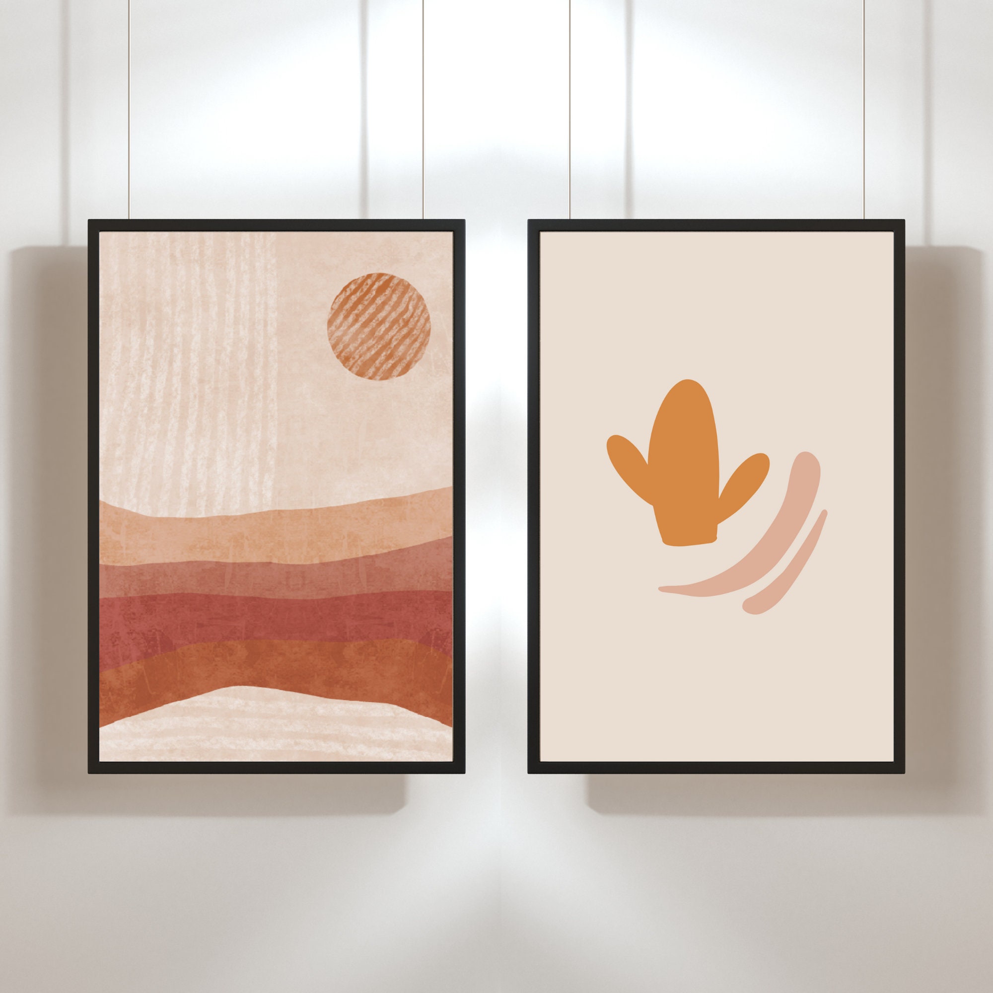 Western Sunset Boho Wall Art Digital Print Minimalist - Etsy