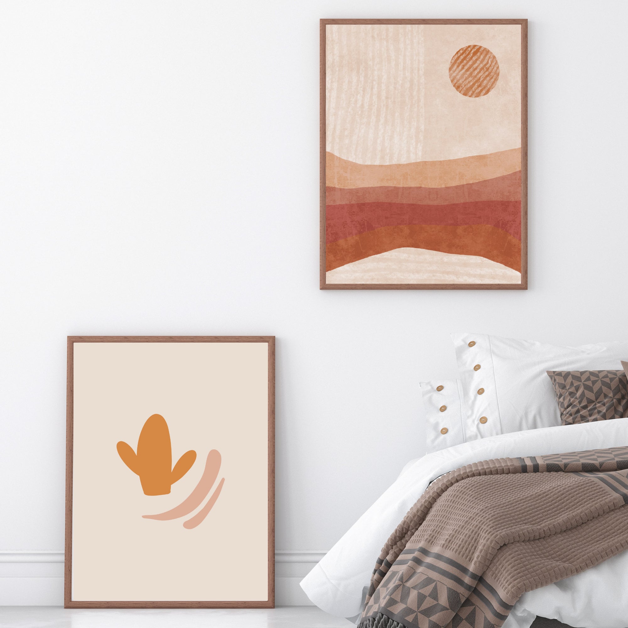 Western Sunset Boho Wall Art Digital Print Minimalist - Etsy