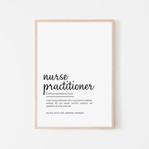 Nurse Practitioner | Medical | Wall Art | Digital Print | Science | Definition