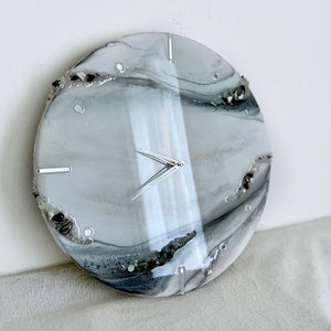 Mid century modern wall clock unique, modern Resin Clock mid Wall Clock The decor is resin natural clock