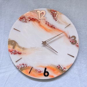 Oversized wall clock, orologio da parete, wanduhr – Handmade Luxury Home Decor, Elegant Art Piece, Agate-Inspired Minimalist Wall Clock