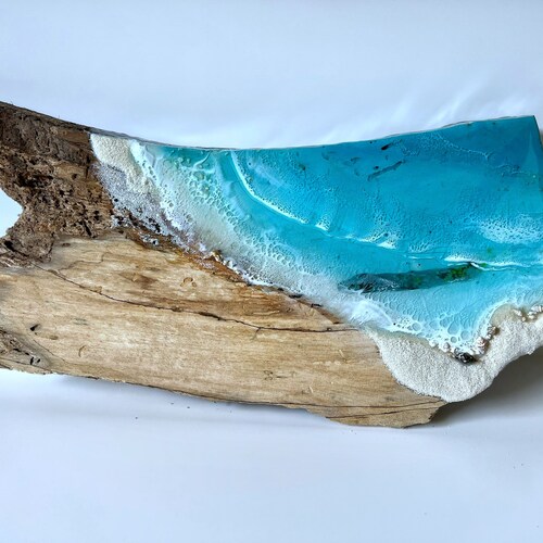 Live Edge Ocean Wall Art Resin Art Ocean Wall Board Resin Etsy