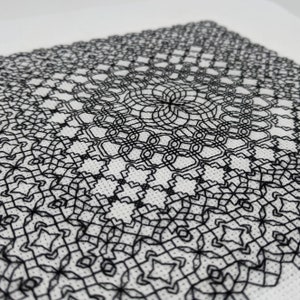 Aventuras de geometría 5, PDF Cuadro de bordado Blackwork, Muestra botánica. Patrón de bordado PDF de The Steady Thread