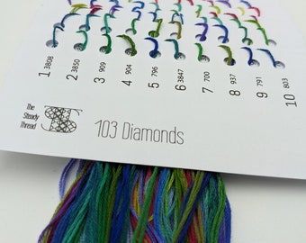 Thread pack for 103 diamonds, 103 colours, 103 blackwork fills! by The Steady Thread