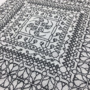 Ventanas Nouveau, patrón botánico Blackwork, tabla de bordado Blackwork PDF. Patrón de bordado PDF de The Steady Thread