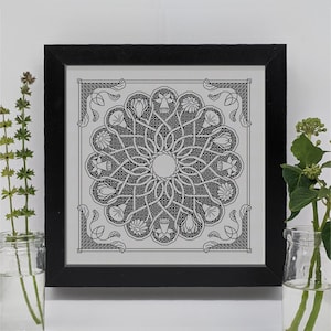 Seasons blackwork embroidery chart