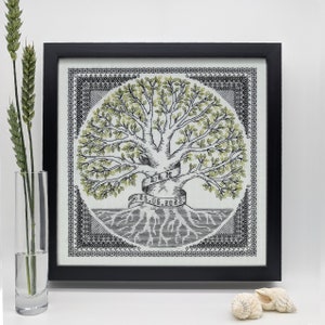 Albero della vita, organico. Ricamo Blackwork PDF, schema Blackwork PDF. di The Steady Thread