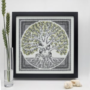 Tree of life, organic. PDF Blackwork embroidery, PDF Blackwork chart. by The Steady Thread