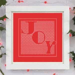 Xmas Blackwork, Joy, PDF Blackwork . PDF Blackwork Buchstaben. Blackwork Stickvorlage von The Steady Thread