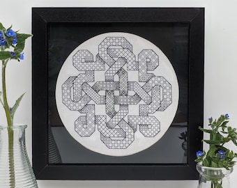 Weaving knot - graduated blackwork - PDF Blackwork Embroidery Chart, Downloadable PDF Embroidery Pattern by The Steady Thread