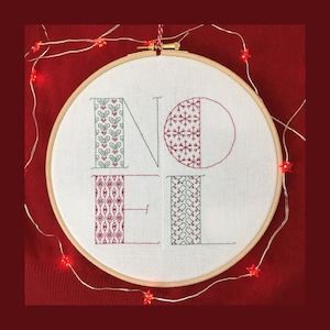 Christmas Blackwork Pattern, PDF Blackwork Embroidery Chart, Christmas sampler, Downloadable PDF Embroidery Pattern by The Steady Thread
