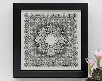 Geometry adventures 9, PDF Blackwork Embroidery Chart, Botanical sampler. PDF Embroidery Pattern by The Steady Thread
