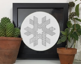 Geometric star 1 Blackwork pattern, PDF Blackwork Embroidery Chart, PDF Embroidery Pattern, Blackwork PDF, by The Steady Thread