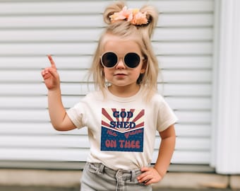 God Shed His Grace On Thee PNG Christian Trendy Boho July 4th Shirt Design Independence Day Summer USA American Flag Stars And Stripes