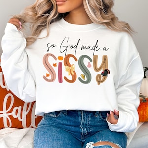 So God Made A Sissy Sister PNG Fall Bow Turkey Pumpkin Sublimation Baby Announcement PNG Digital Download Gender Reveal Sister