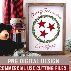 Merry Tennessee Christmas TN Kerst afdrukbare digitale download Kerstmis in Tennessee Eerste Tennessee kerstshirtontwerp