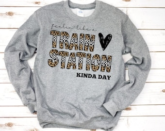 Feeling Like A Train Station Kinda Day Leopard Cowprint Western Took Em To The Train Station PNG Funny Train Station Design Digital Download