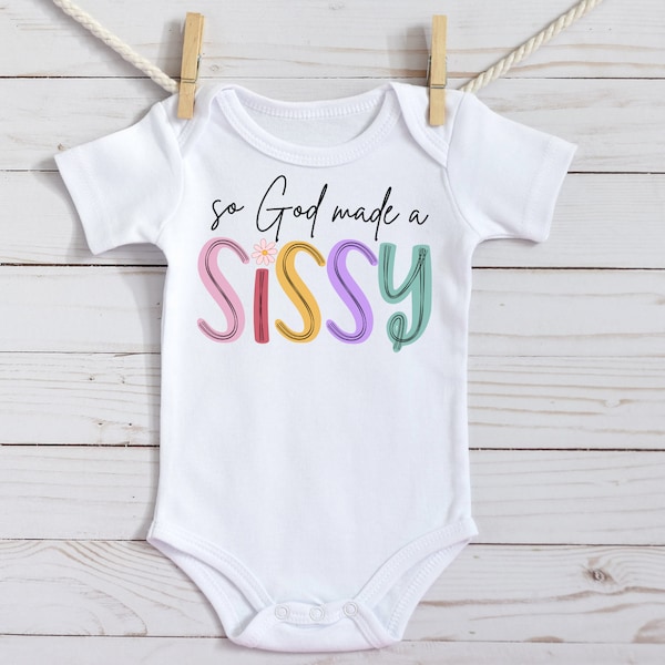 So God Made A Sissy PNG Matching Big Sis Little Sister Country Girl Shirt Design PNG Little Farm Girl Cowgirl Daisy Baby Announcement