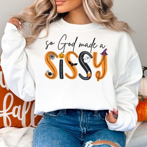 So God Made A Sissy Sister PNG Fall Halloween Spooky Trick Or Treat Pumpkin Sublimation Baby Announcement PNG Gender Reveal Sister PNG