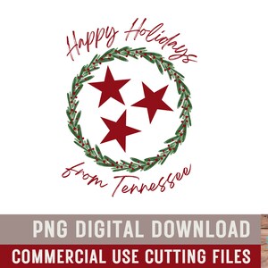 Happy Holidays From Tennessee Christmas Afdrukbare digitale download Tennessee Christmas