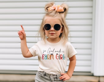 So God Made A Farm Girl PNG Funny Country Girl Shirt Design Cowboy PNG Little Farmer Farm Girl Farm Kid Cowgirl Nursery Farmer Daughter