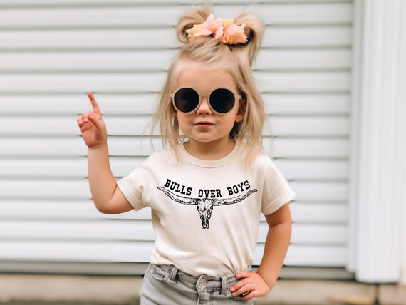 Bulls Over Boys PNG Funny Country Girl Shirt Design Cowboy PNG Little Farmer Farm Girl Farm Kid Cowgirl Nursery Farmer Daughter Cowkid