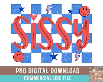 Sissy PNG 4th Of July Toddler Girly Trendy Boho Smiley Face Lightning Stars Red White Blue Independence Day Summer USA