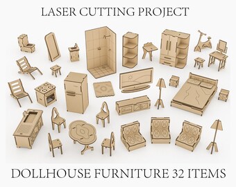 Download Dollhouse Miniatures Furniture Svg Etsy