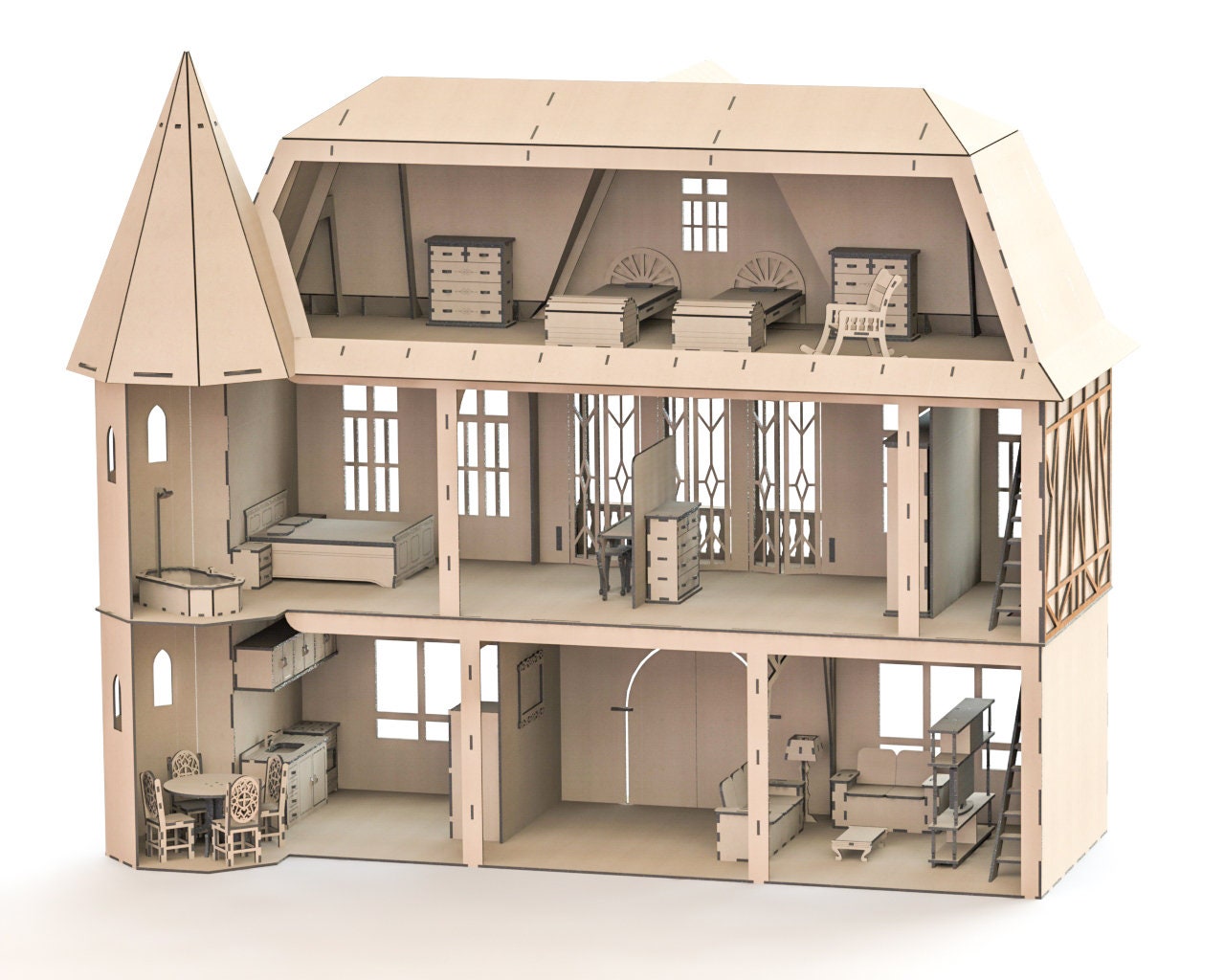cnc doll house plans