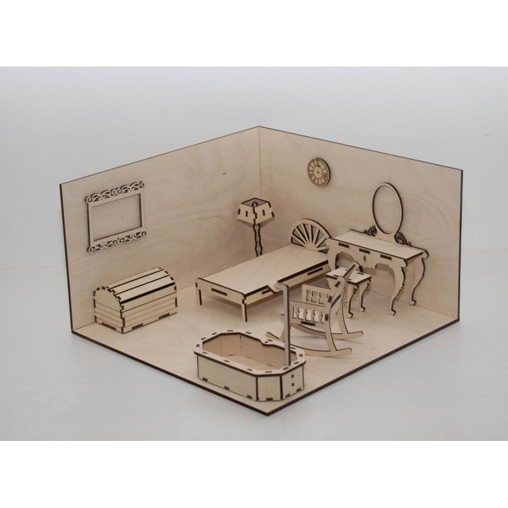Dollhouse Furniture. Plan CNC Cutting Miniatures Vector Etsy
