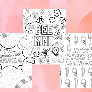 10 Kindness Coloring Pages, Kindness Poster PDF, Coloring Kindness Printable