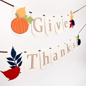 Fall Party Banner | Give Thanks | Custom Fall Banner | Pumpkin | Gourd | Squash | Autumn | Thanksgiving Garland | Birthday | Fall Event |