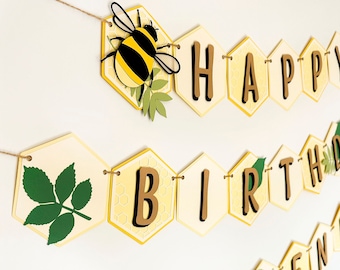 Bee Party Banner | Honeycomb Banner | Honeybee | Bumblebee | Events | Birthday | Baby Shower | Bridal Shower | Honey | Garland