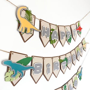 Dinosaur Party Banner | Prehistoric | Triassic| Jurassic| Cretaceous| Birthday| Event| Party | Shower | Garland | T-Rex | Dino | Triceratops