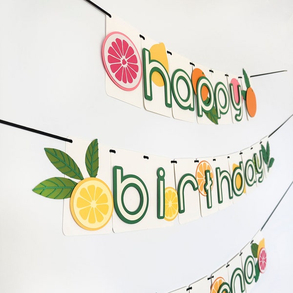 Citrus Party Banner | Fruit Party | Grapefruit | Lemon | Lime | Orange | Summer | Fresh | Garland | Birthday | Shower | Citrus Decorations