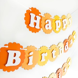 Happy Theme Party Banner | Daisy Party | Sunshine Party | Yellow and Orange Banner | Birthday | Baby Shower | Bridal Shower | Summer| Spring