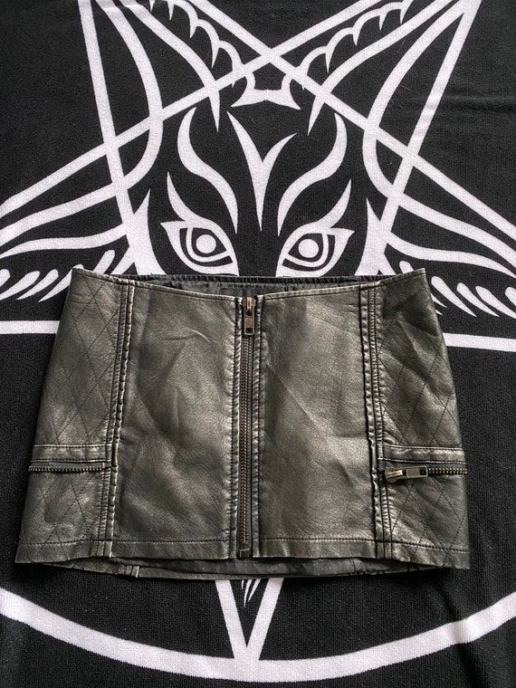 Lip Service Gun Metal Gray Pleather Mini Skirt