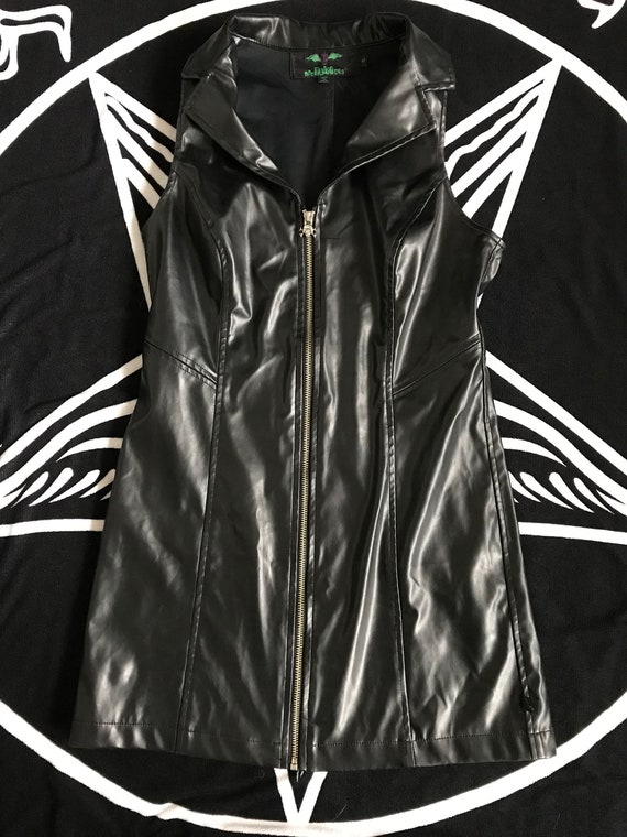 TRIPP NYC Black Matte Vinyl Dress