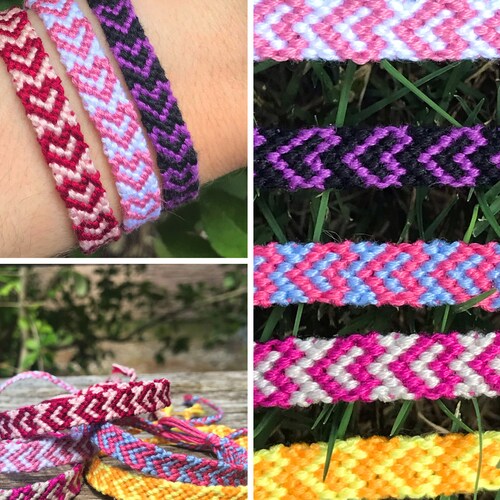 Customizable Heart Pattern Friendship Bracelet Handmade Etsy
