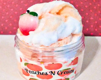 Peaches N Cream Cloud Slime, Peach scented slime, Cloud slime, Homemade slimes, Favorite slime shop, Slime gift ideas, Fun gifts