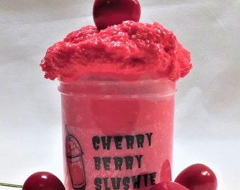 Cherry berry slushie slime, Scented cherry slime, Icee slime, Best slime flavors, Smoky Mountain Slimes, Party favor ideas