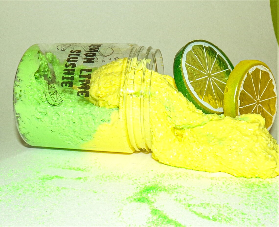 Lemon Lime Slushie Slime Crunshie Slimes Homemade Slimes Etsy