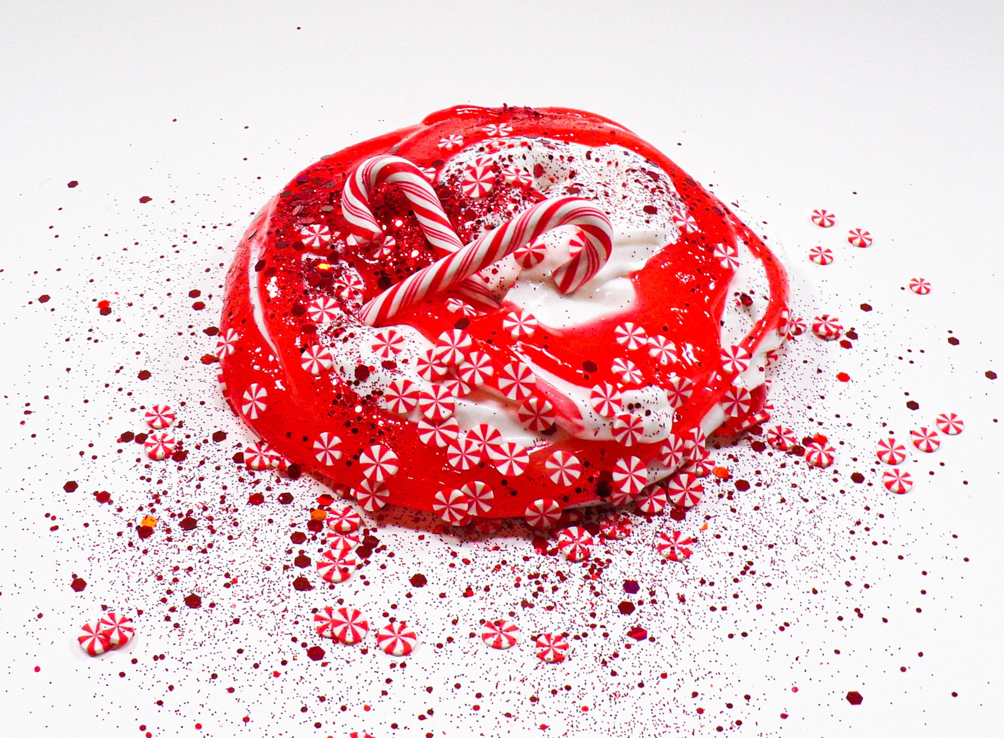 Candy Cane Slimes Peppermint Slime Christmas Slimes Holiday Etsy