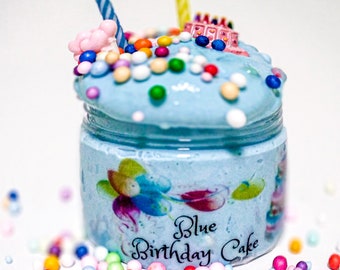 Blue birthday cake slime, Birthday party treats for kids, Slime party ideas, Unique birthday presents, Birthday cake ideas