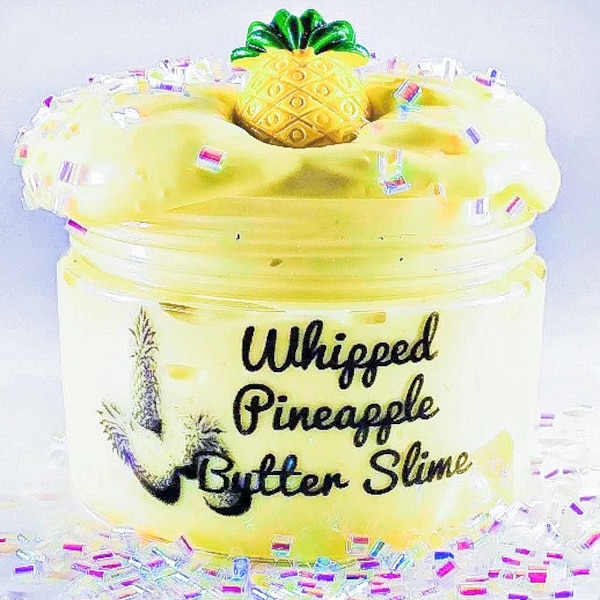 Pineapple Butter Slime, Whipped Slimes, Gifts for loved ones, Party favor ideas, Summer fun ideas, Best slimes, Favorite slimes